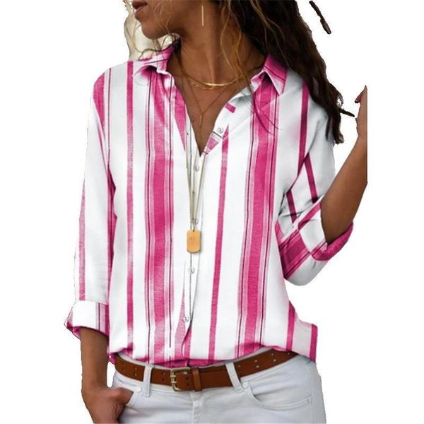 

shirts vintage striped women 2021 print boho clothes turn-down collar blouse gothic streetwear women's blouses &, White
