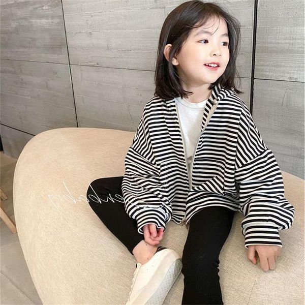 

jackets stripe girls baby's kids coat jacket outwear 2021 spring autumn overcoat outdoor rural party teenagers children's clothing, Blue;gray
