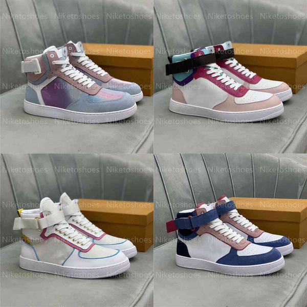 

shoes rivoli hi-rs embossed leather monograms canvas sneakers
