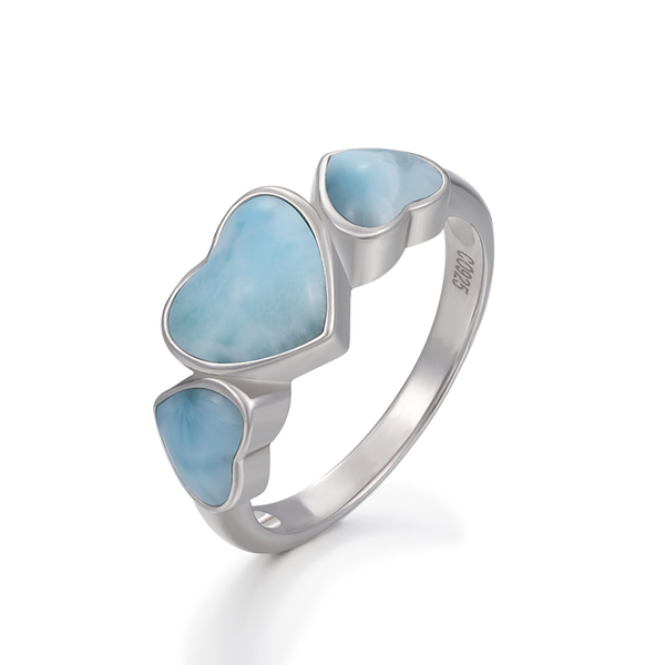 

cluster rings court style 925 sterling silver natural gemstones larimar ring for women geometry design classic simple female jewelry dating, Golden;silver