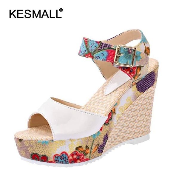 

women platform sandals print 2021 summer shoes woman fashion wedges open toe female high heels ladies dressing footwear, Black