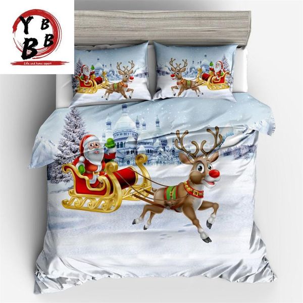 

bedding sets drop xmas set twin full  king duvet cover pillow cases gift for christmas day santa claus bedclothes