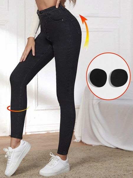 

high stretch push up skinny jeans b5ol#, Blue