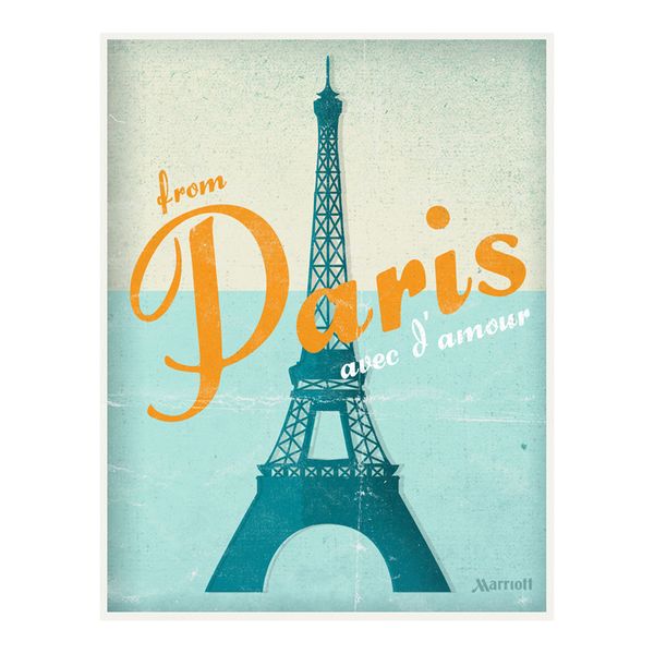 Francia Parigi Torre Eiffel Poster da viaggio Pittura Decorazioni per la casa Materiale per carta fotografica con cornice o senza cornice