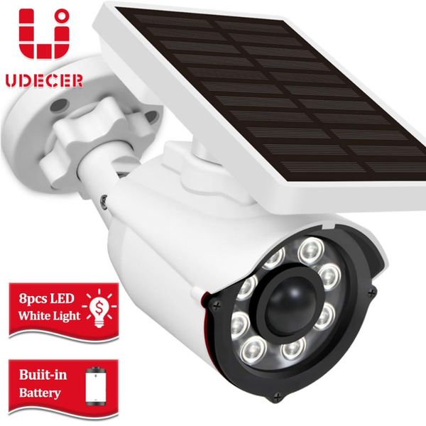 

cameras simulation fake camera solar battery charging dummy human motion sensor with white led light security waterproof