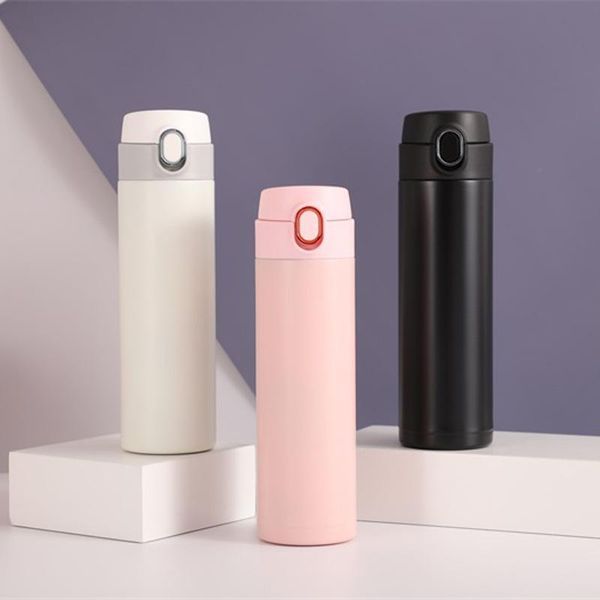 

water bottles stainless steel bouncing lid vacuum cup oval straight thermals