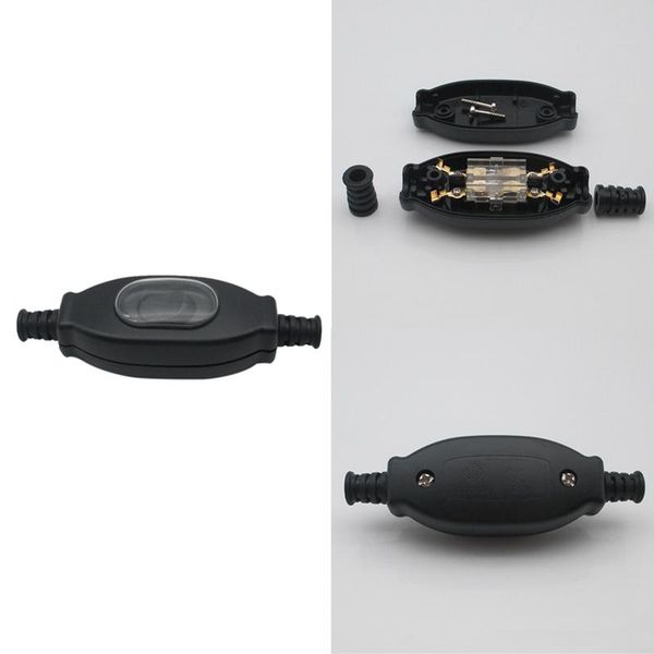 

smart home control 3a 250v waterproof in line switch cord ip65 round wire silver contact double cut dust