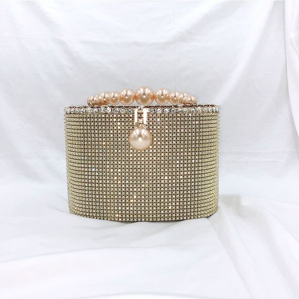 

clutch bag ladies wedding women evening party purse and handbag fashionable pearl handle silver crystal clutch zd2144
