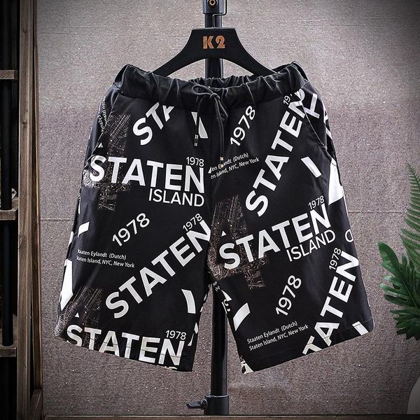 

casual men shorts korean fashion summer cropped pants board loose short masculino clothing ed50dk men's, White;black