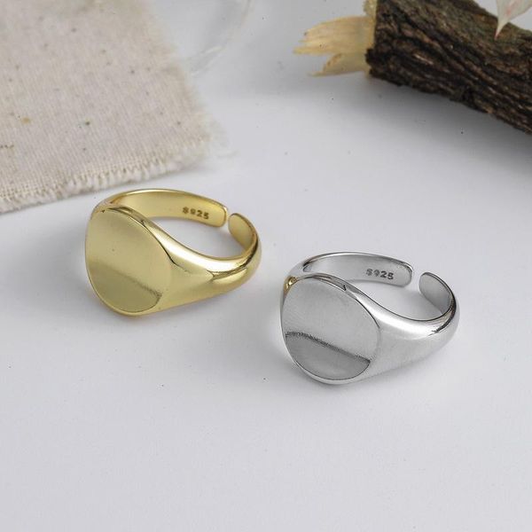 

cluster rings korean style fashion irregular round circle geometric ring gold silver color adjustable open finger for women men, Golden;silver