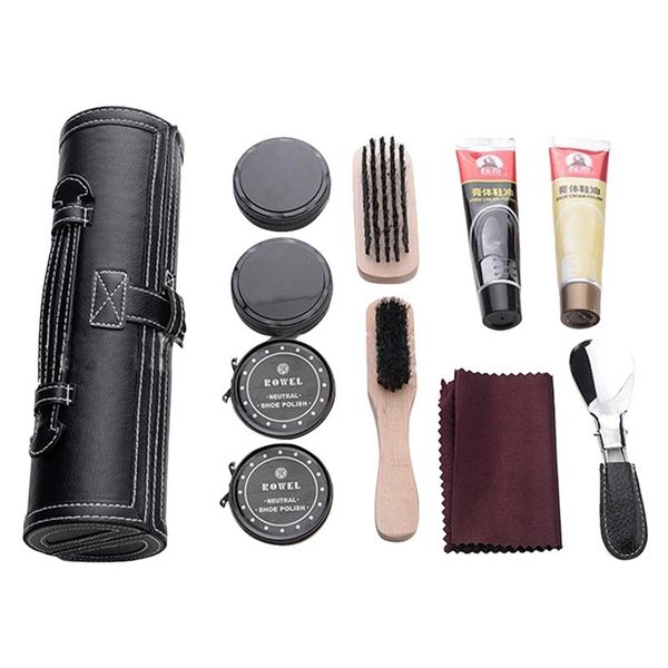 

clothing & wardrobe storage shoes polish set fashion shoe shine care kit with leather compact case portable travel home neutral for men gift