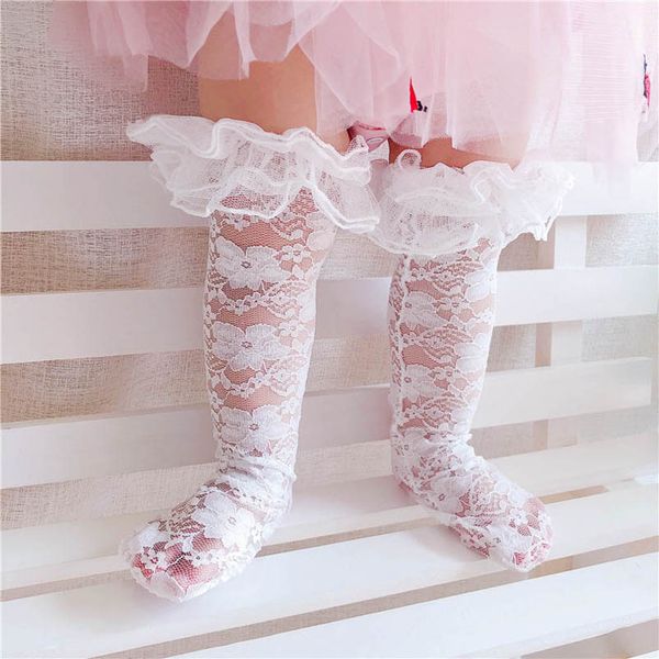 

baby socks kids girls cotton accessories lace summer soft knit knee high sock princess mesh infant clothes b7562, Pink;yellow