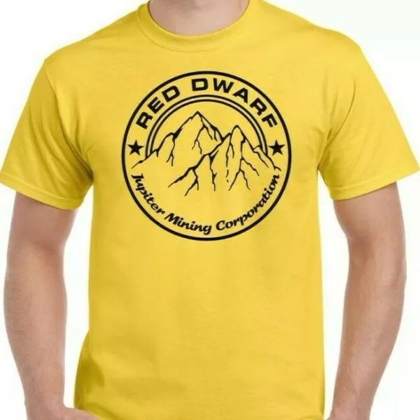 

red dwarf t-shirt jupiter mining mens funny retro 80's tv bbc 90s space show, White;black
