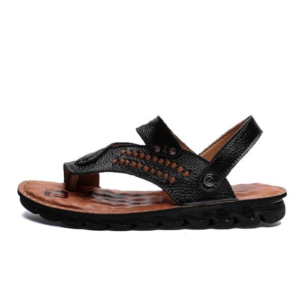

sandals dress sandales size geta genuine breathable in big de white 39 masculina comfort hombre luxury sandalia sandalhas sandale male, Black