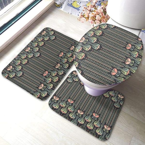 

bath mats retro deco hanging gardens bathroom mat sets 3 piece set rugs memory foam toilet seat cover lid