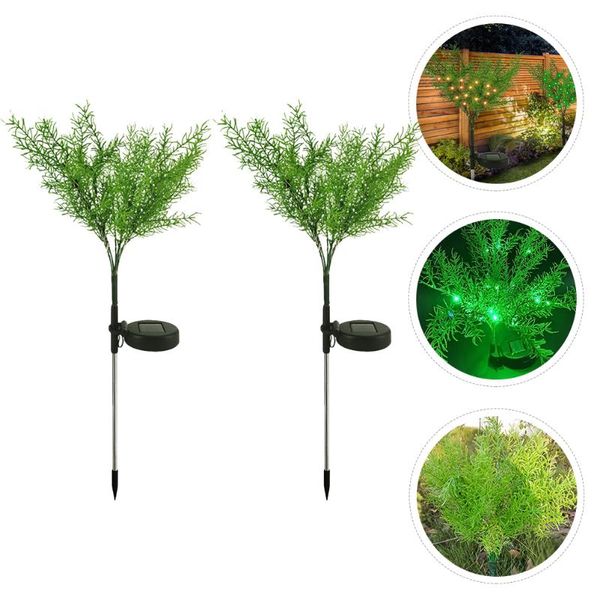 

lawn lamps 2pcs decorative garden solar xmas ground inserting (green)