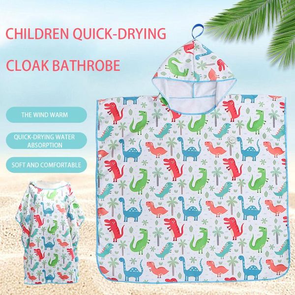 

two-piece suits child hooded cloak quick dry diving surfing bathrobe 70x70cm lightweight soft kids bathing wrap boys girls swim