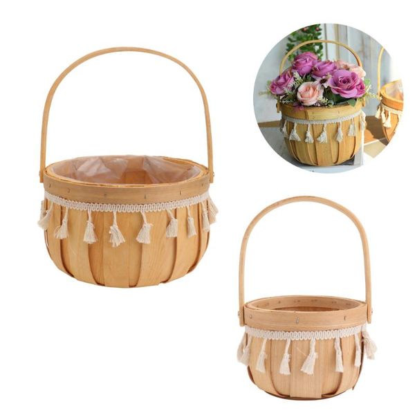 

2pcs decorative baskets woven gift delicate flower storage