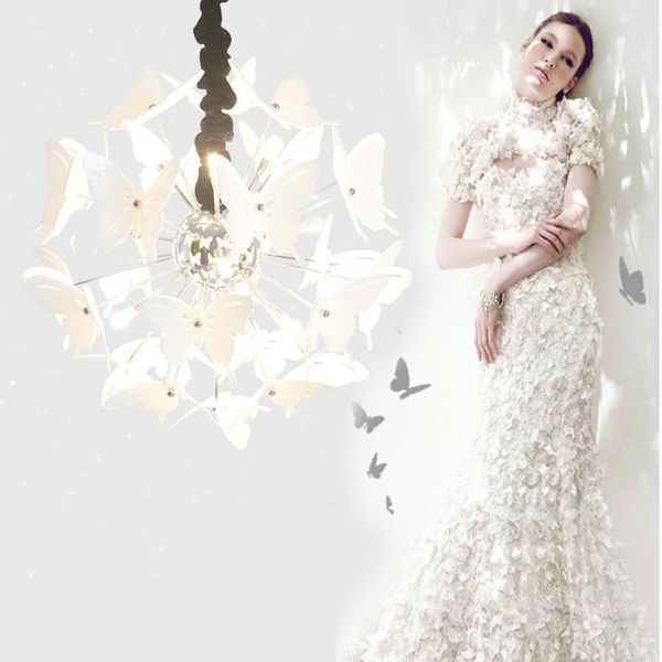 

pendant lamps postmodern fresh butterfly chandelier cloakroom nordic princess room dining living bedroom