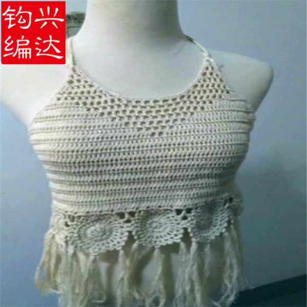 

women's swimsuit hand hook bikini knitted bra, White;black