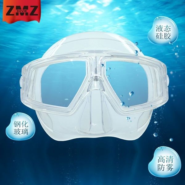 

transparent silicone snorkeling mask low volume mirror diving equipment