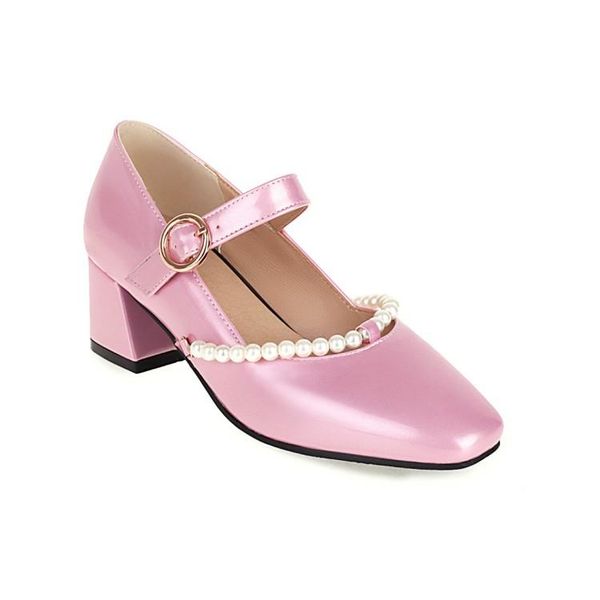 

dress shoes big size square head single ladies high heels women woman pumps, Black