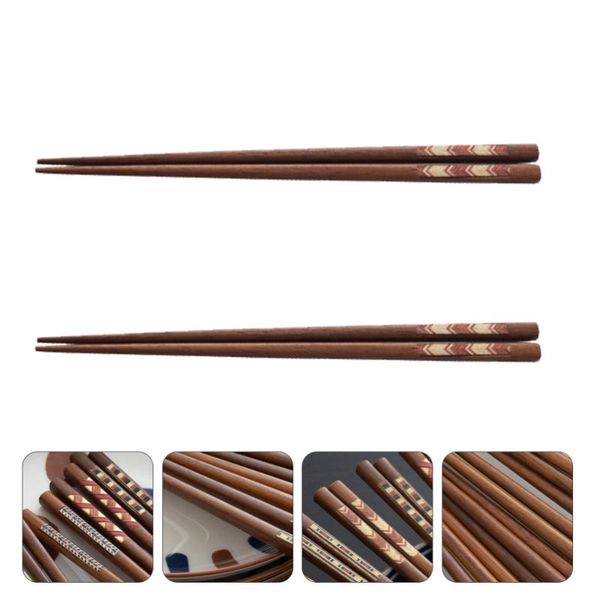 

chopsticks 2pairs japanese style home wooden anti-slip random