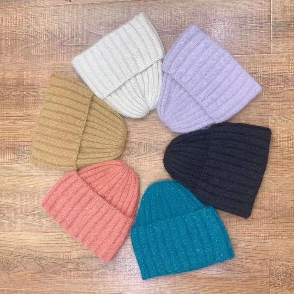 

factory wholesale 50% off children's korean thickened solid wool hat casual knitted trendy autumn and winter versatile couple warm cold, Blue;gray