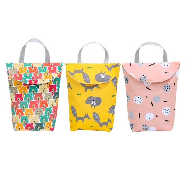 

storage bags 3pcs waterproof diaper reusable baby holders (assorted color)
