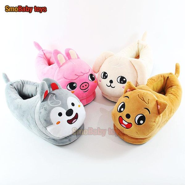 

slippers lovely pink girl cute skzoo plush women shoes home indoor kawaii cartoon pig comfortable plushies flop non-slip, Black