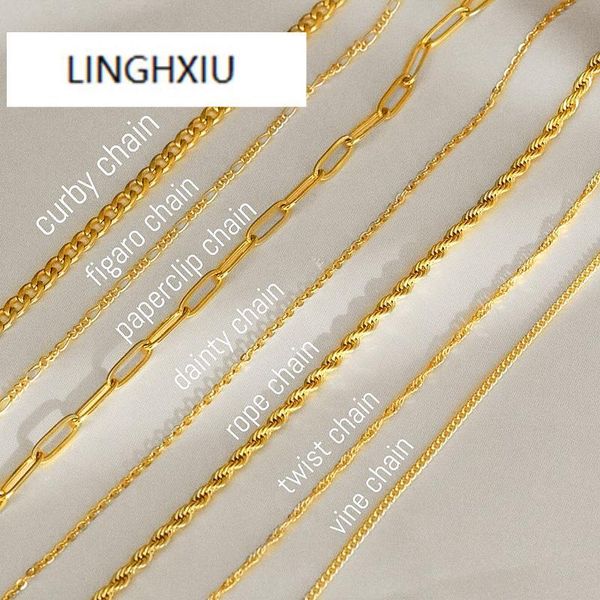 

chains 100% stainless steel chain necklace for women girls, layered clavicle herringbone choker necklaces minimalism jewelry, Silver