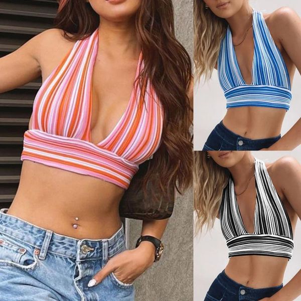 

camisoles & tanks knitted summer off shoulder crop tank camisole for women sleeveless female black white clothing casual