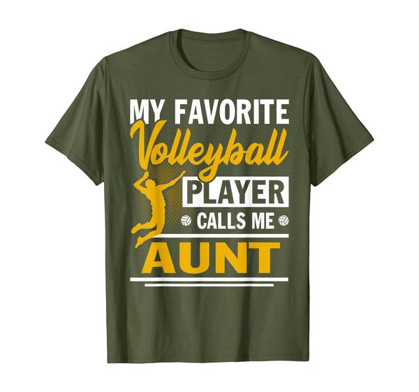 

my favorite volleyball player calls me aunt volleyball lover t-shirt, White;black