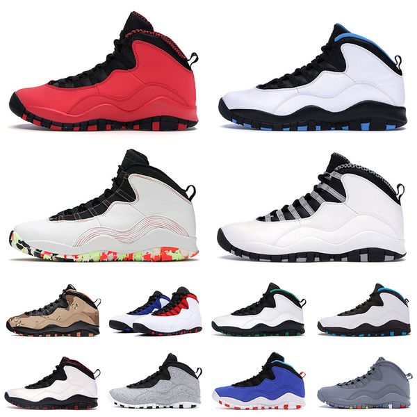 

new arrival jumpman 10 10s ix basketball shoes mens designer ember glow orlando tinker cool grey fusion red chicago powder blue cement sport