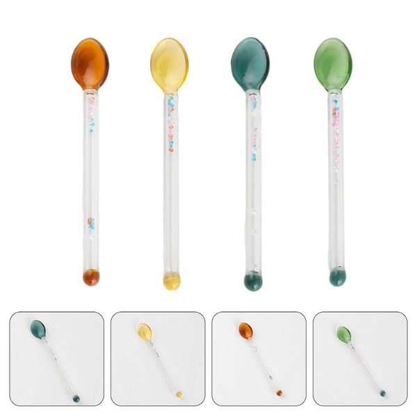 

spoons 4pcs creative coffee high-temperature resistant glass