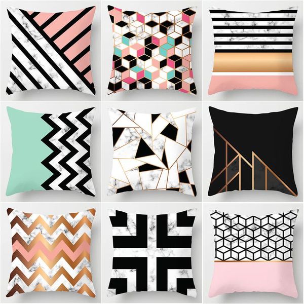 

geometric nordic cushion cover decorative throw pillow polyester case sofa bed pillowcase cushion/decorative