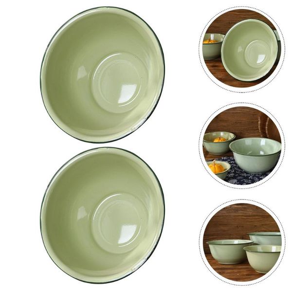 

bowls 2pcs durable bowl powder dough vintage style containers
