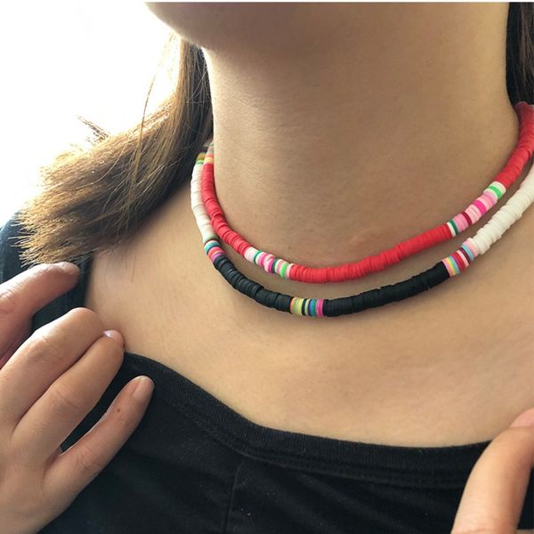 

boho surfer choker necklaces bohemian jewelry for women girls multicolor beads beach rainbow stretch chokers necklace, Golden;silver