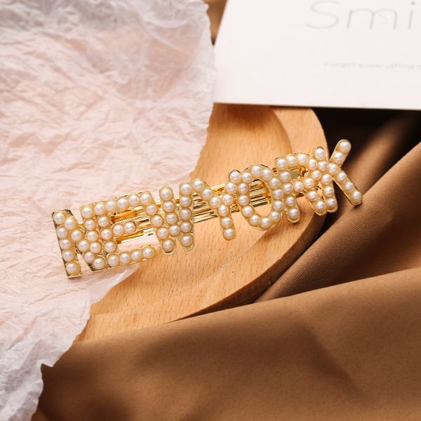 

a1703 pearl hairpin accessories fashion letter hairpin accessories, Golden;silver