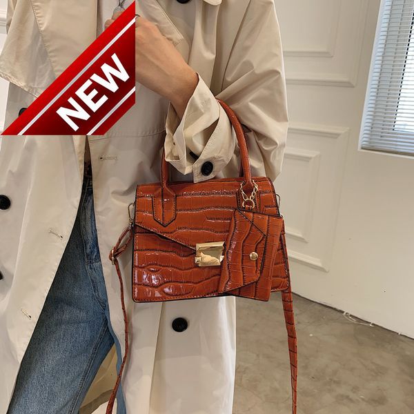 

two in one stone single shoulder messenger bag 2022 autumn new women's fashion crocodile pattern princess