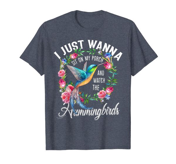 

sit on my porch and watch the hummingbirds tee shirt, White;black