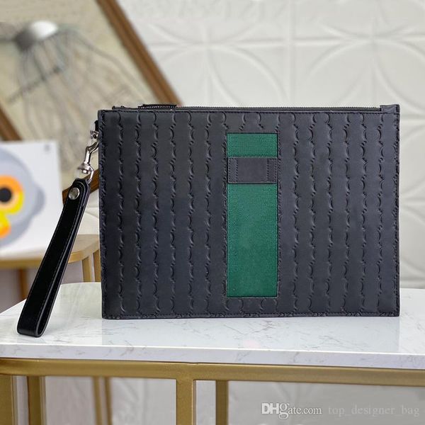 

men luxury clutch bag coin purse ultra-thin embossed brand wristband bags webbing stripe design large beautifulbagstore, Red;black