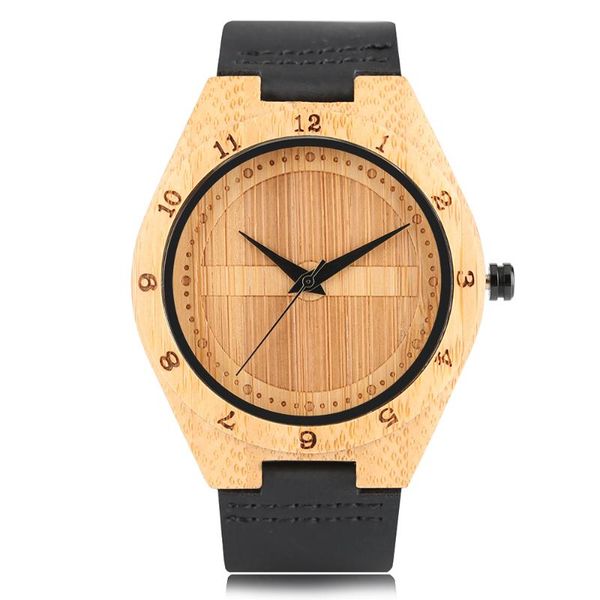

wristwatches luxury wooden bamboo watch for men wood case women clock durable leather strap quartz wristwatch 2021 relojes de hombre, Slivery;brown