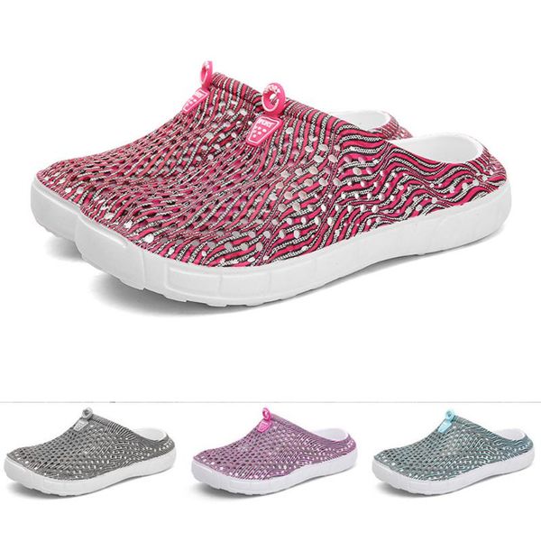 

beads summer women hole shoes garden female beach sandals ultra light quick dry mesh breathable non-slip outdoor slippers, Black