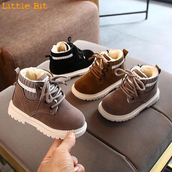 

fashion children' cotton shoes boys' warm and boots girls' side zipper retro snow, Black;grey