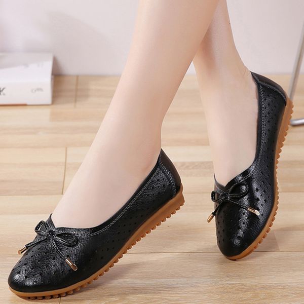 

women's shoes flats 2021 summer hollow flat shoe for woman candy colors loafers shoe women non-slip casual female shoes flats c0410, Black