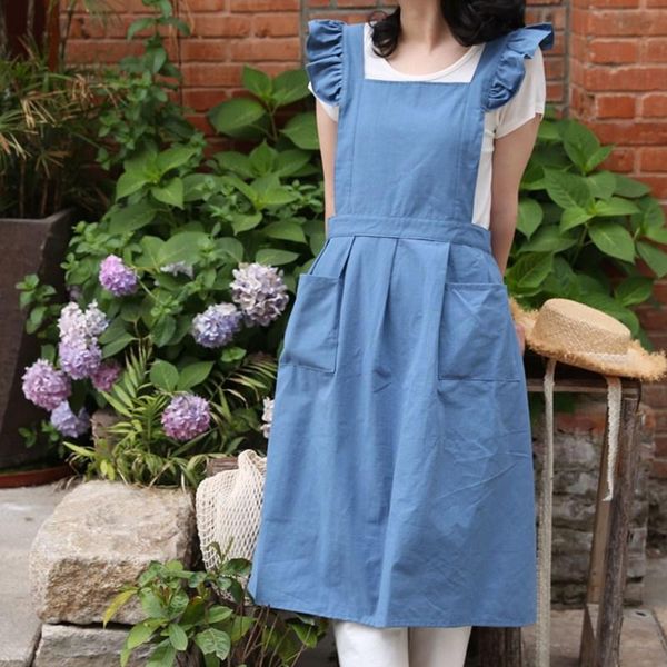 

aprons cotton frilly apron florist waitress maid coffee shop pastry chef workwear cafe barista baker cooking baking craft uniform d56