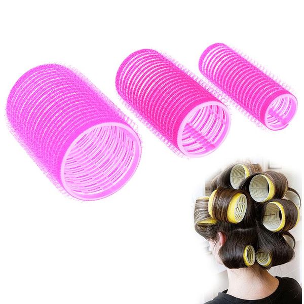 

hair straighteners rollers 6 pcs curlers self grip holding hairdressing design sticky cling style for diy, Black