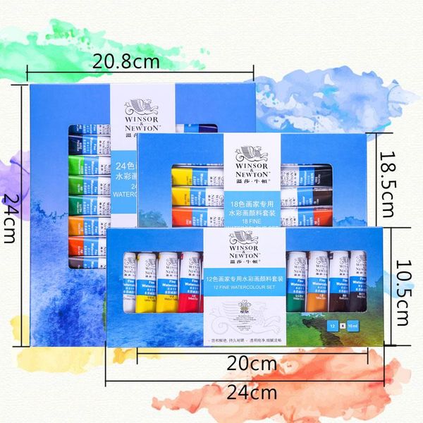 

gift sets 12/18/24 color 10 ml professional tube aquarela premium paint pigment water for artist painting art supplies