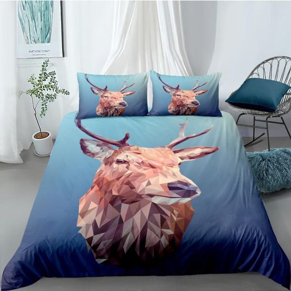 

bedding sets nordic forest deer set 2/3pcs  king twin size duvet cover luxury colorful quilt pillow cases